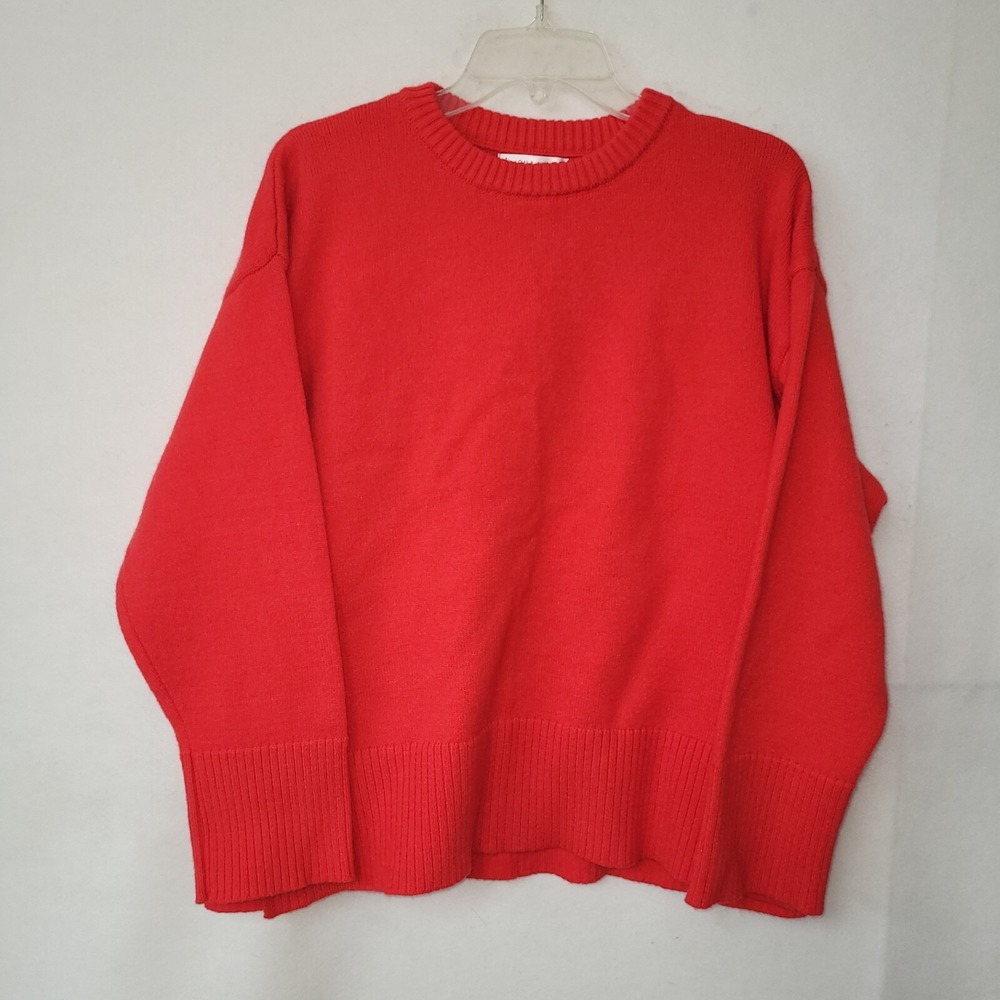 JON & ANNA Red Crew Neck Knit Pullover Sweater Size‎ Medium Valentine